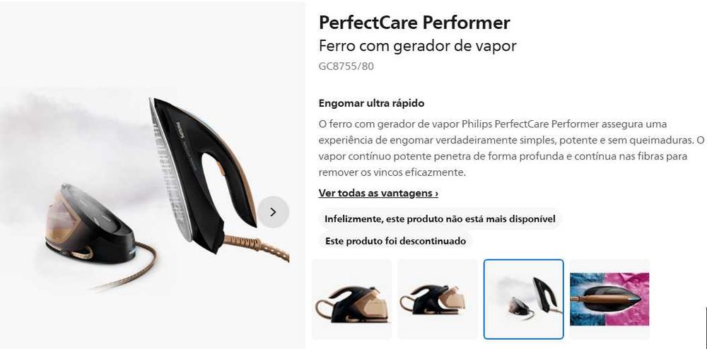 Ferro PHILIPS com gerador de vapor GC8755/80