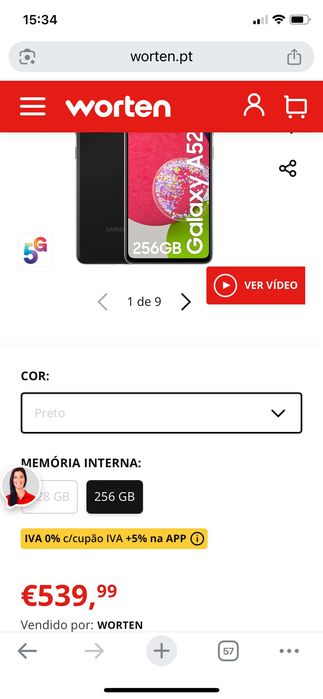 Samsung A52s 5G  como novo