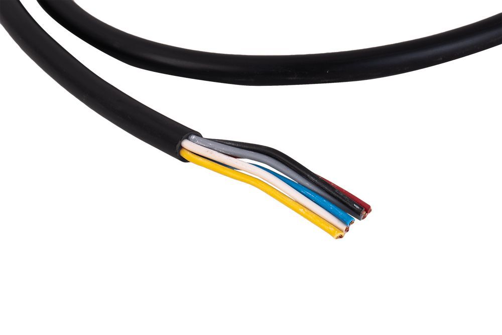 Wtyczka bajonet 6 PIN lewa FRISTOM do przyczepy żółta z przewodem 1 m