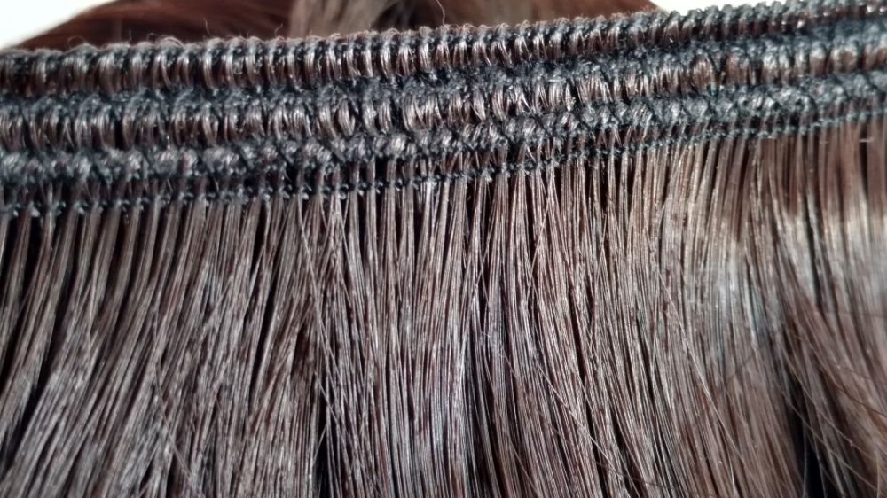 Волосы для наращивания на леске 60см шоколадно коричневый цвет