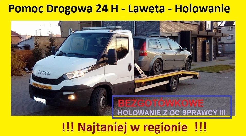 Pomoc Drogowa * Holowanie z OC Sprawcy (za darmo) po wypadku - Laweta