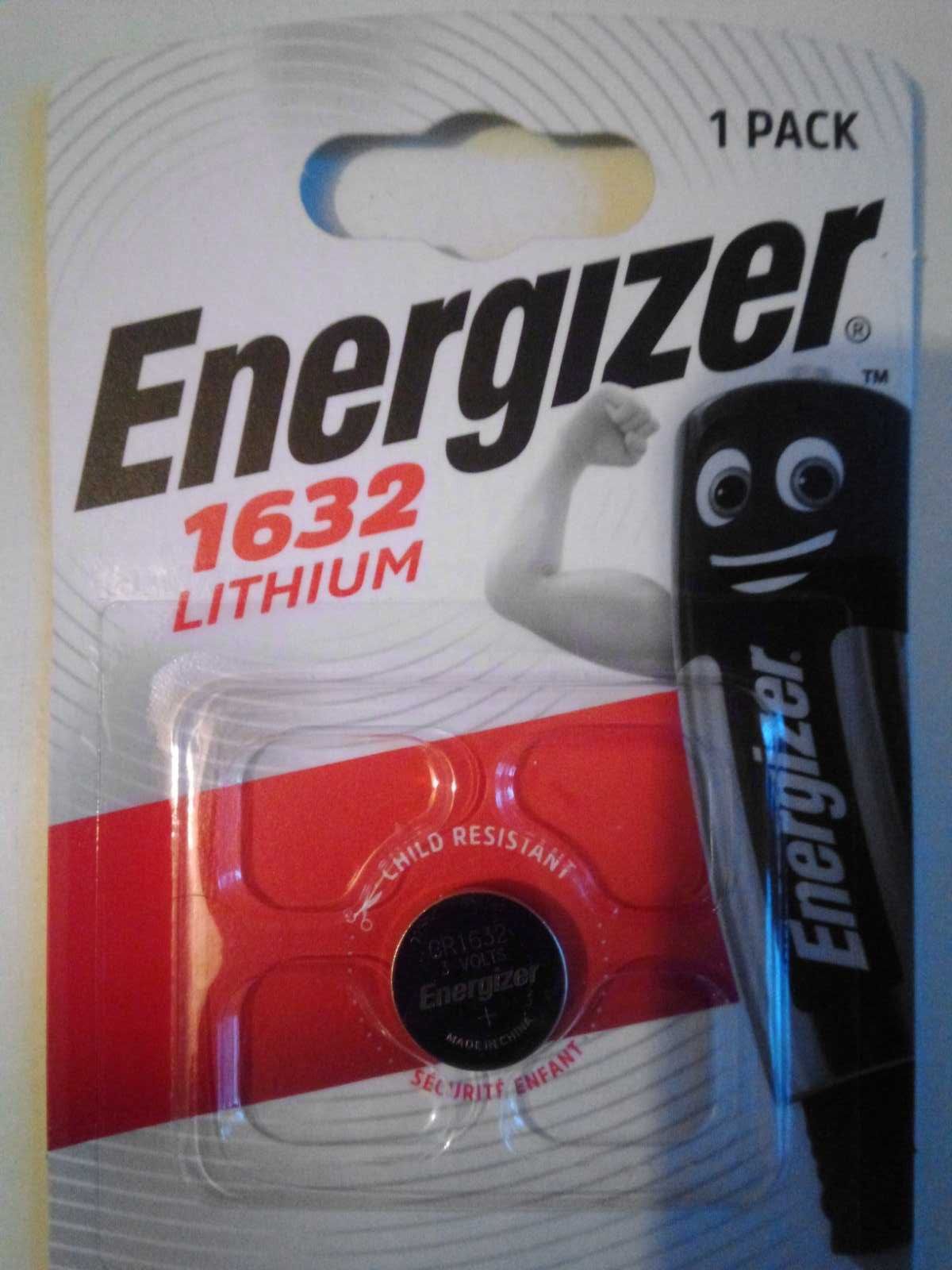 Элемент питания Батарейка ENERGIZER CR1632, 1616, 1620 литиевая