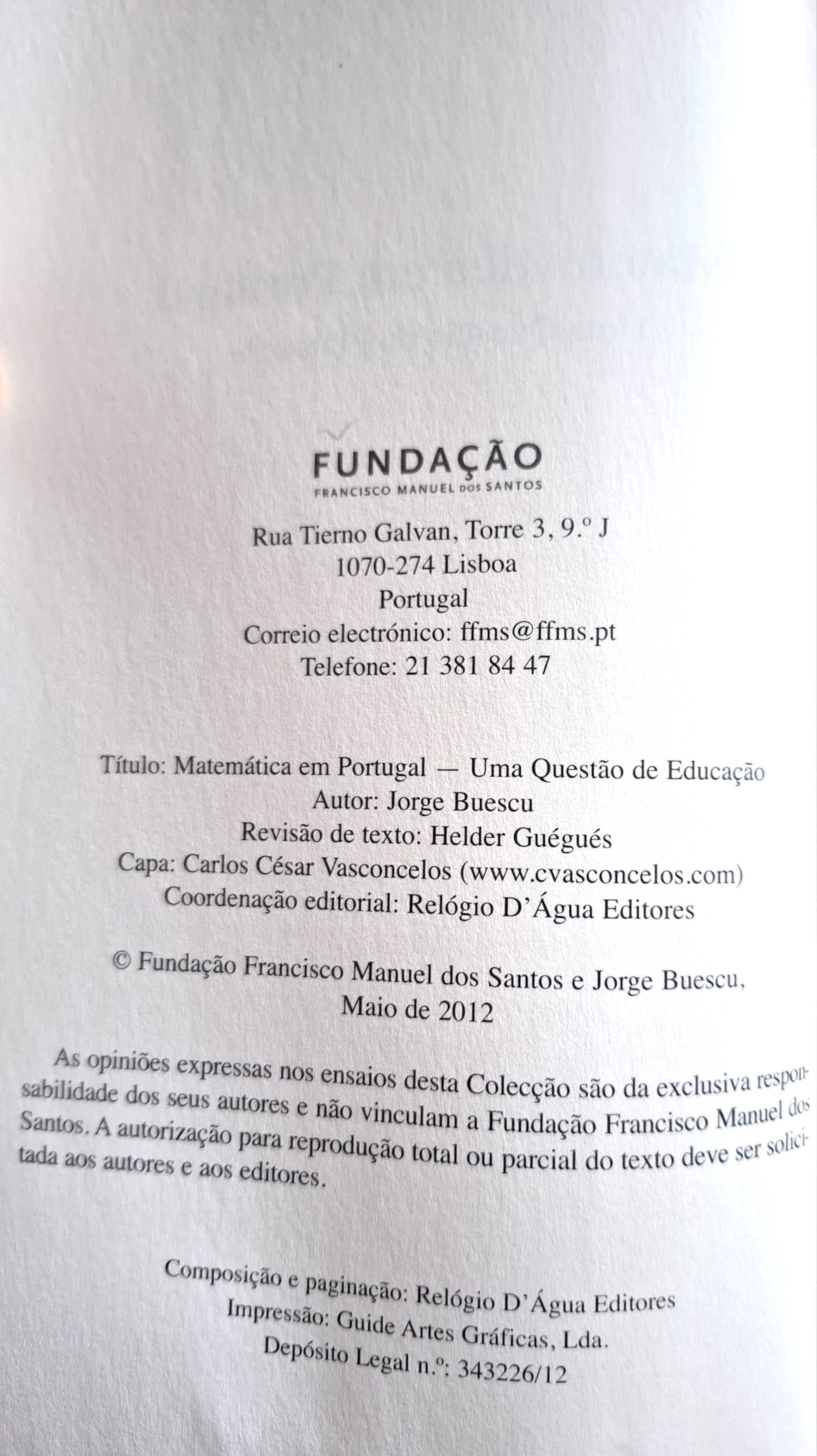 Matemática em Portugal Uma questão de Educação
