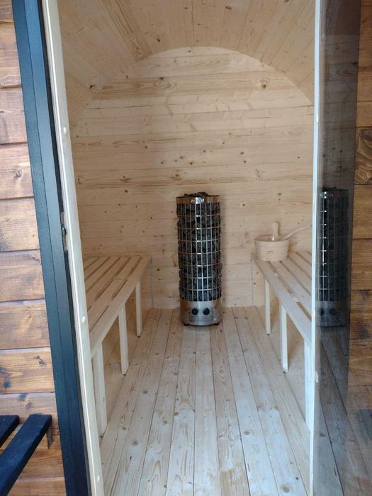 Sauna ogrodowa kwadrat beczka piec na drewno RATY PRODUCENT