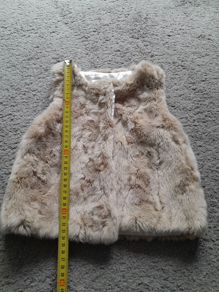Kamizelka futerko futrzasta bezrękawnik 92 cm