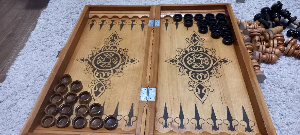 Шахматы , шашки, нарды 3 в 1  50×50 ,ручная работа ,подарочный вариант