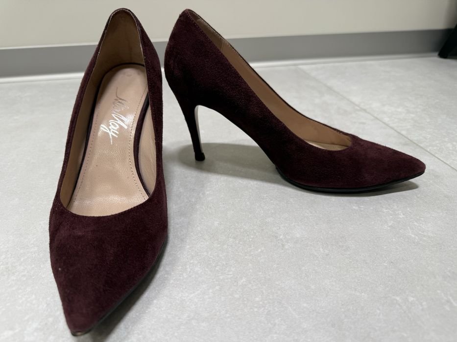 Туфлі замшеві, бордові 36, Miraton