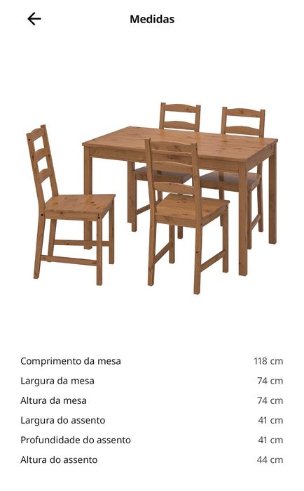Mesa e 4 cadeiras (IKEA)