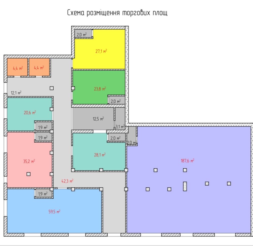 Комерційні  приміщення від 20м2-187м2 в центрі міста.