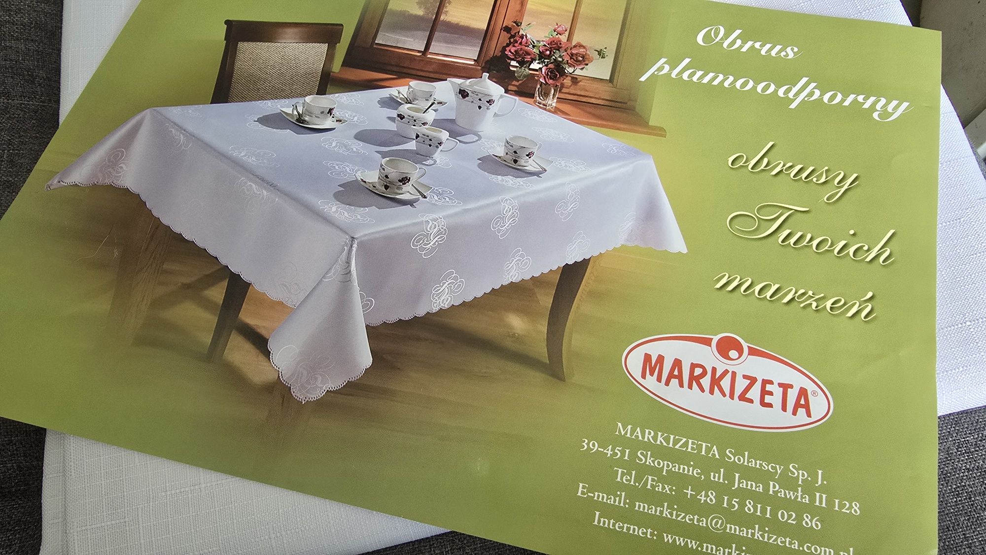 Obrus plamoodporny owalny 140 x 180 bialy/wyprzedaż wzoru wzór nr 2