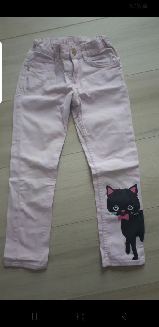 H&M Spodnie z kotkiem rozm. 122 , 6-7 lat