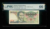 Banknot PRL 10000 złotych 1988 rok Seria DG PMG 66 EPQ