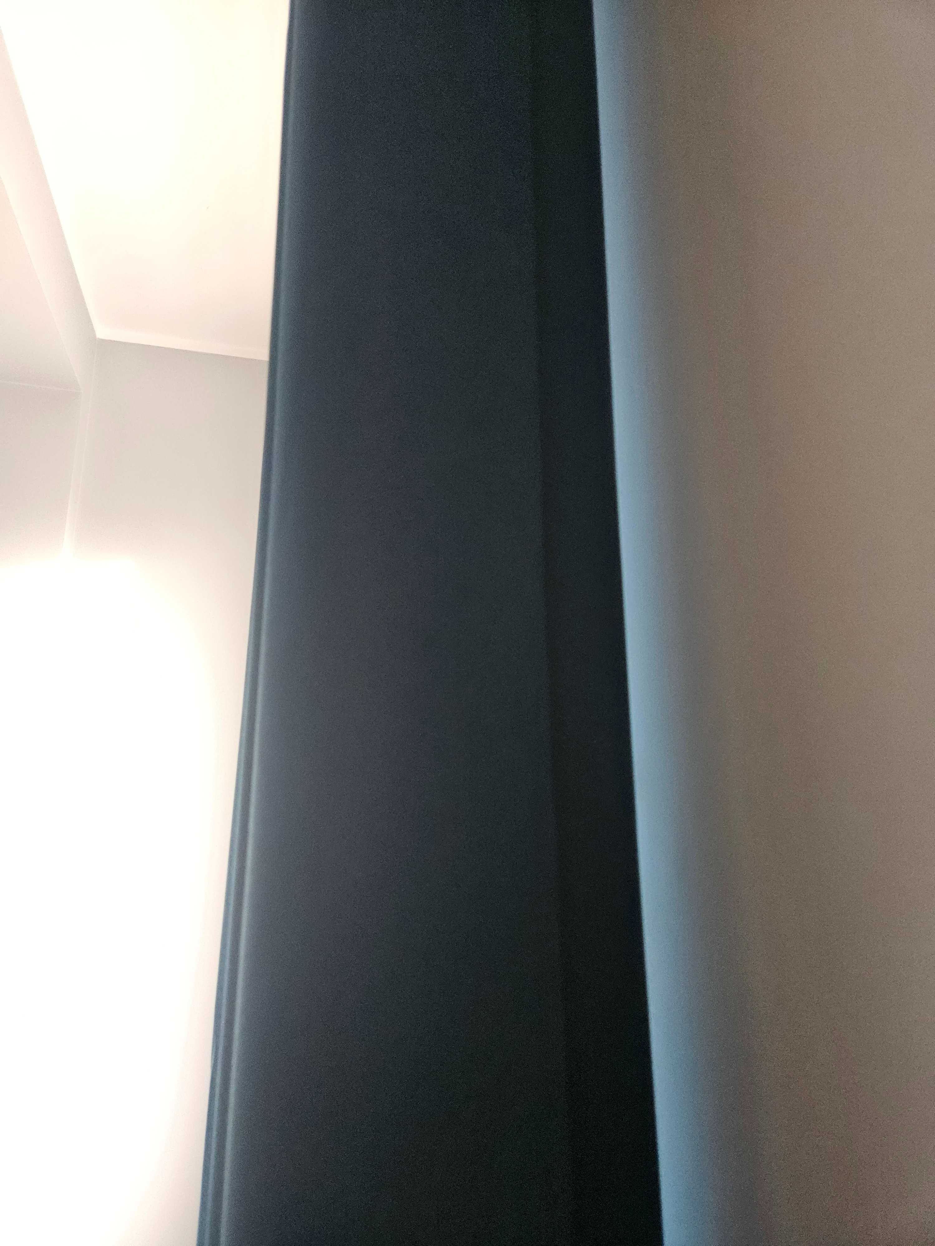 Zasłona 2 sztuki na okno szmaragd morskie 140 x 250 cm przelotki
