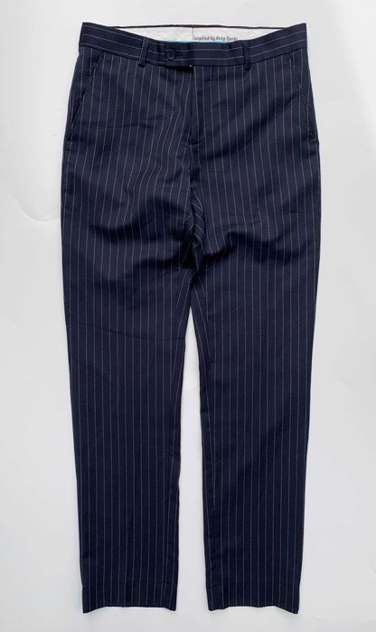 Garnitur Granatowy Paski Elegancki Moods Of Norway 46 Wełna