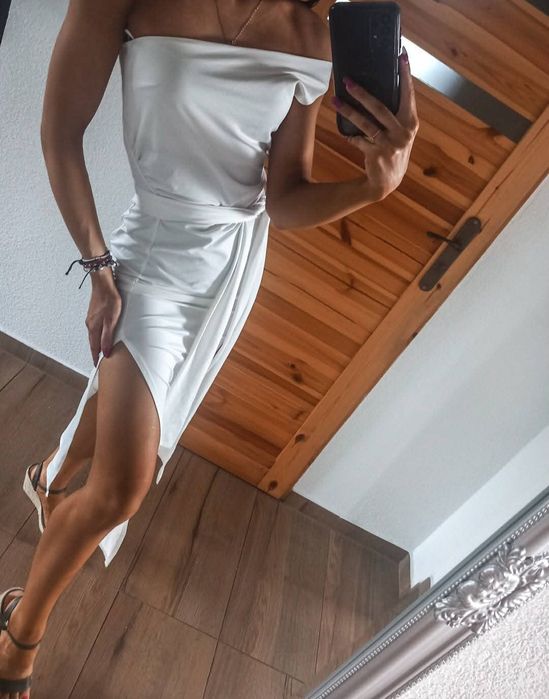Sukienka długa biała piękna XS S