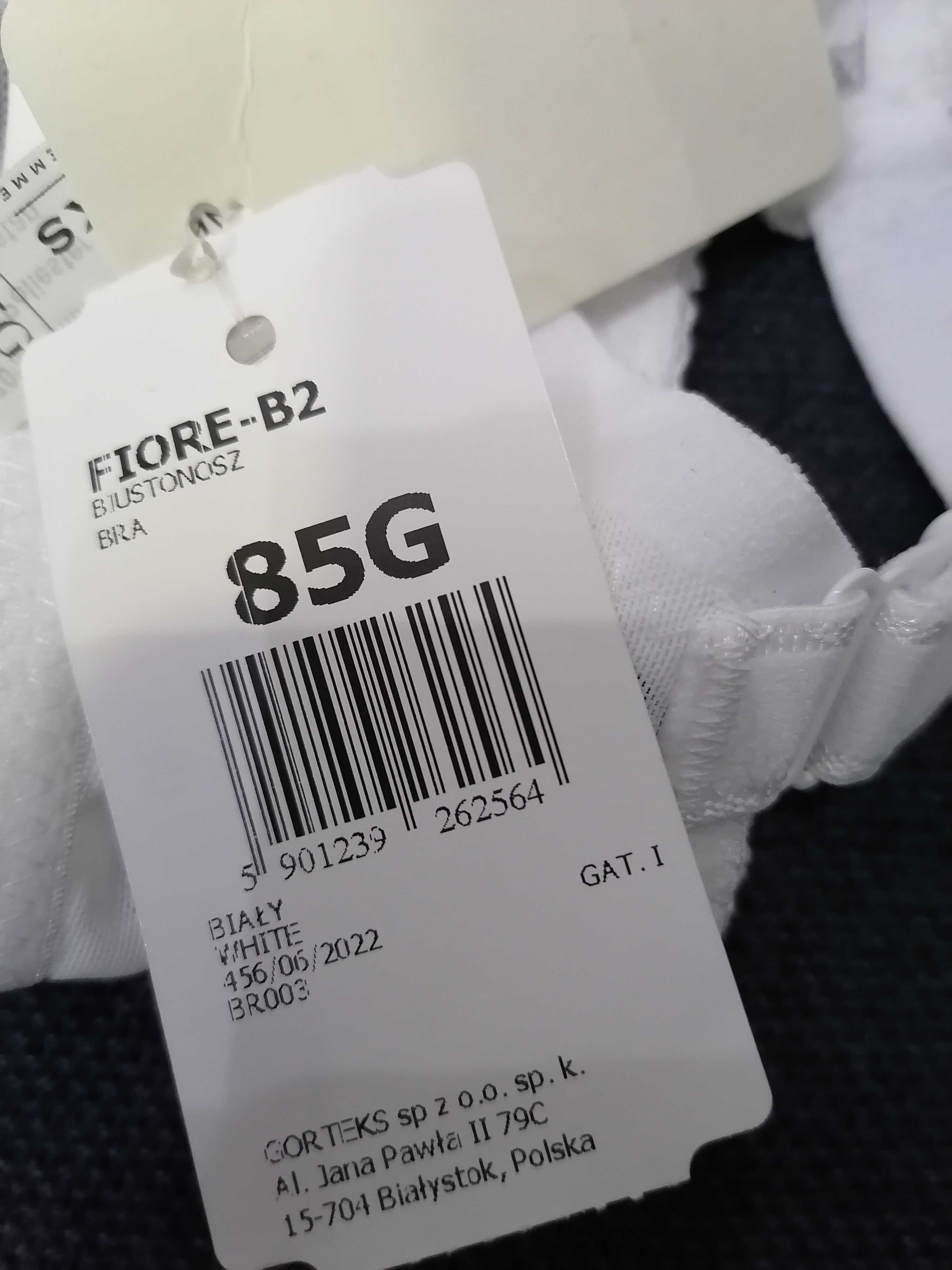 85G Gorteks Fiore-B2 biustonosz miękki z haftem biały