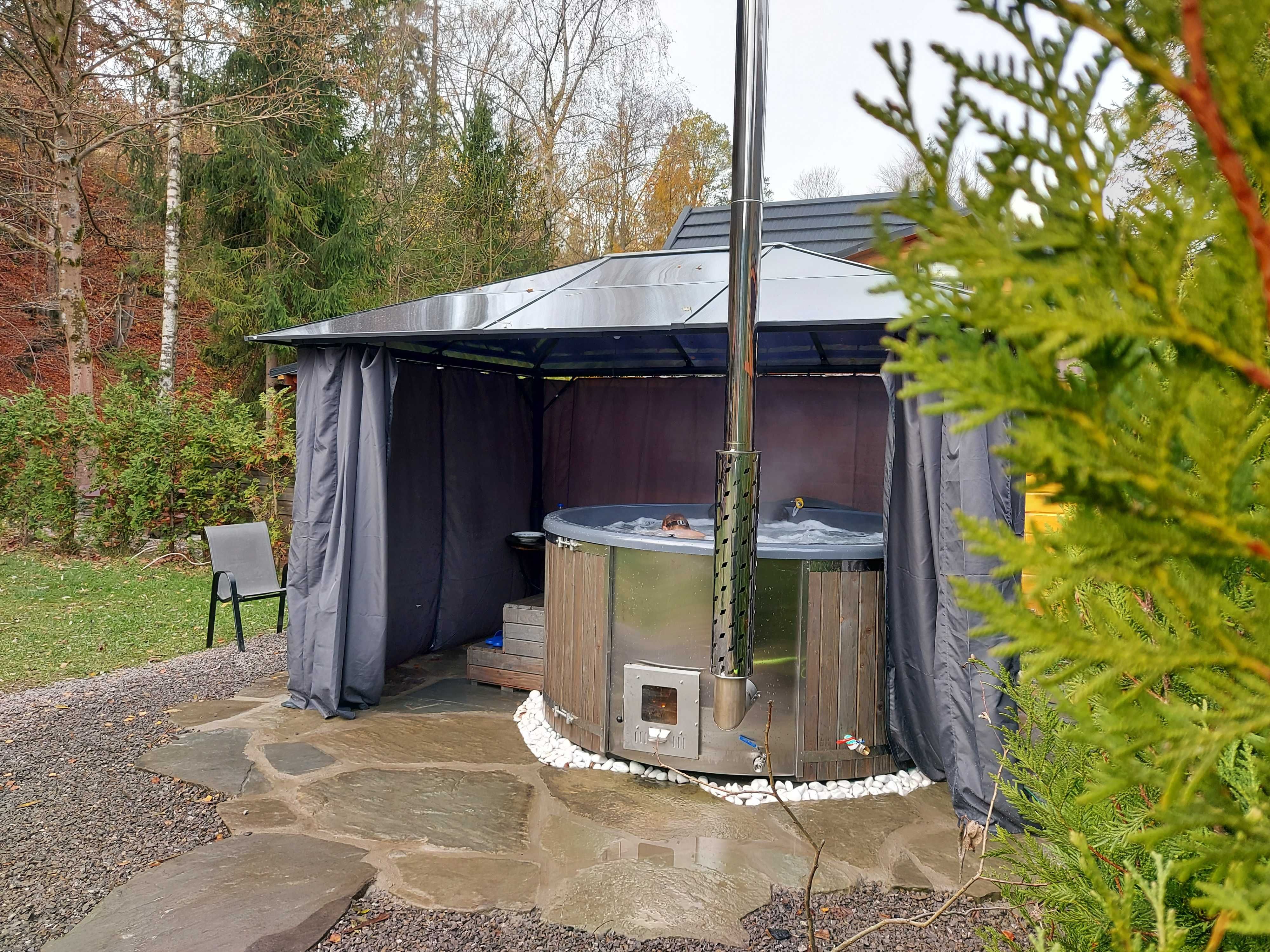 Domek ogrodzony nad rzeką wakacje kominek jacuzzi Beskidy Brenna,Wisła