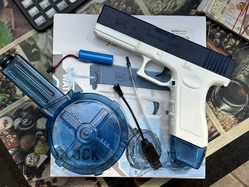 Водяний пістолет Glock електричний акумуляторний, Синій, Рожевий