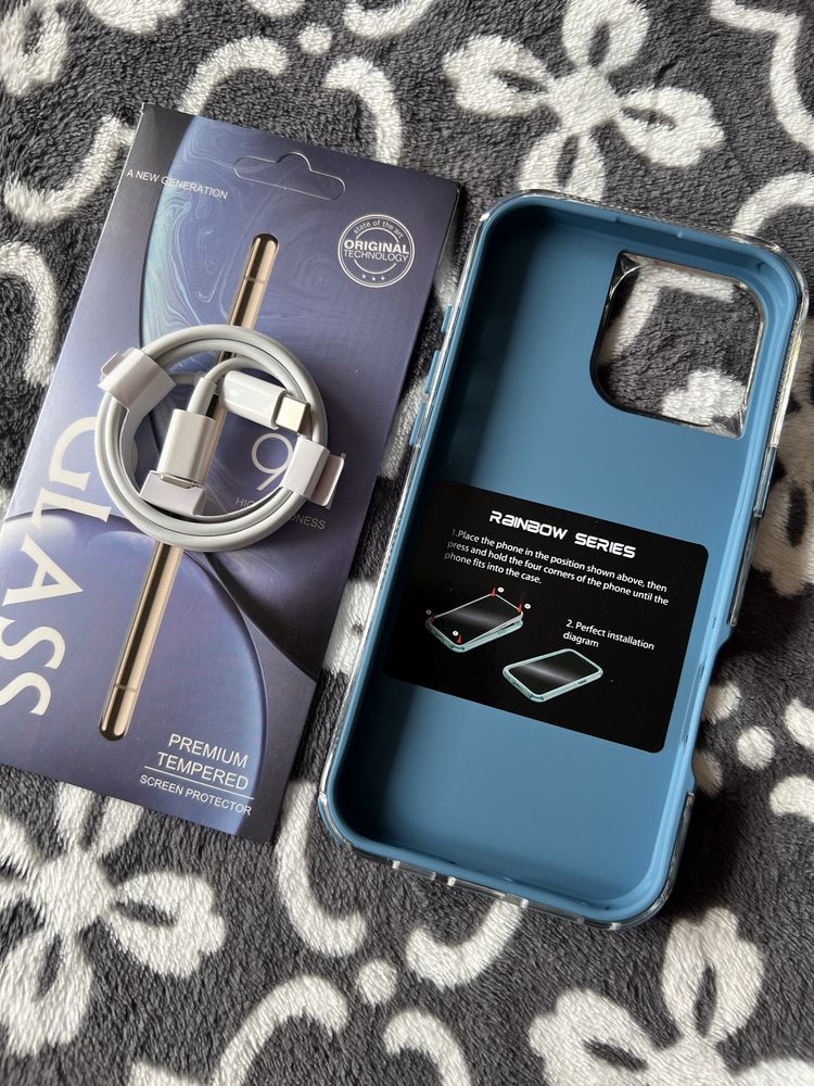 Etui iPhone 16Pro Max / kabel usb type_C i szklo