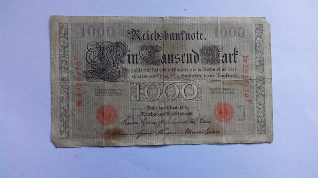 Banknot niemiecki 1000 Mark z 1910 roku