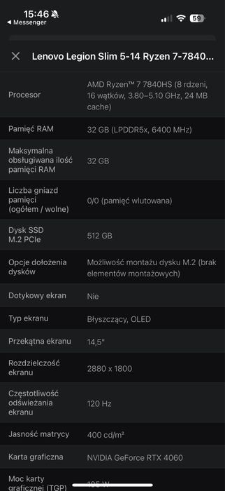 Lenovo Legion Slim 5 NA 4 LETNIEJ GWARANCJI