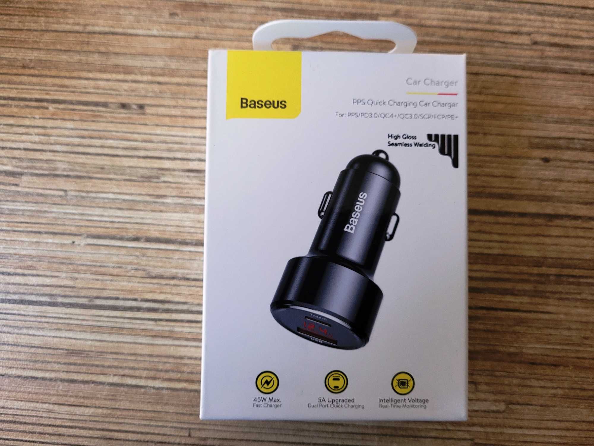 Автомобільний зарядний пристрій Baseus QC 4.0, 45W, USB+Type-C