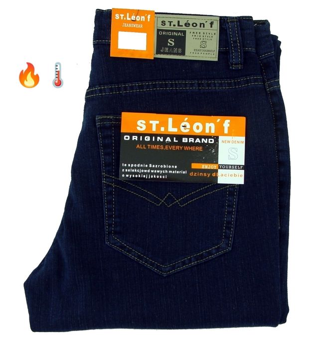 100/102cm pas Ocieplane męskie spodnie nowe