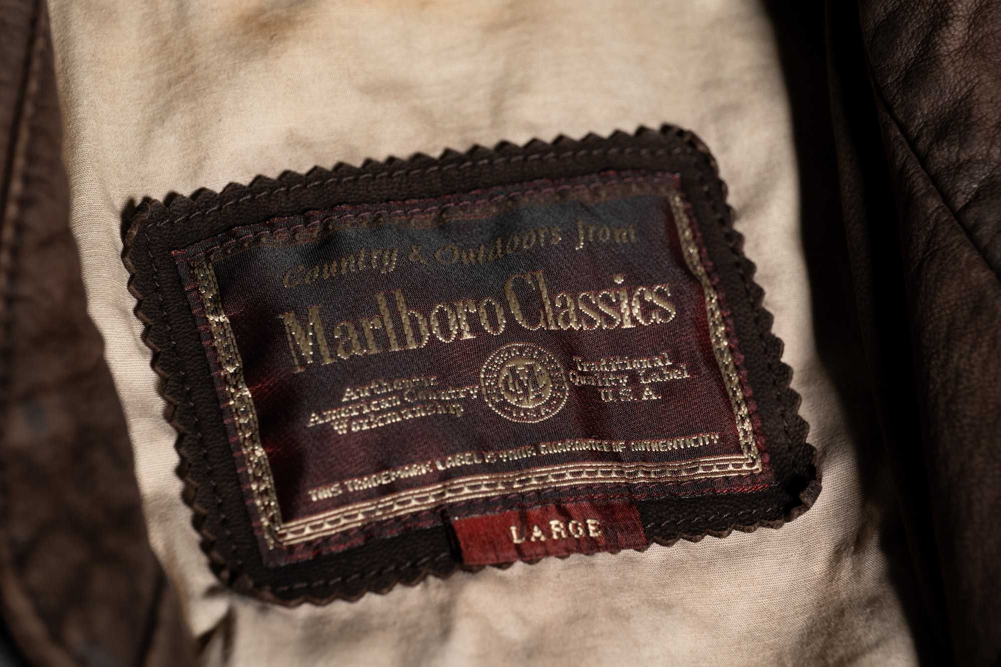 Casaco Vintage de Couro natural Marlboro Classics