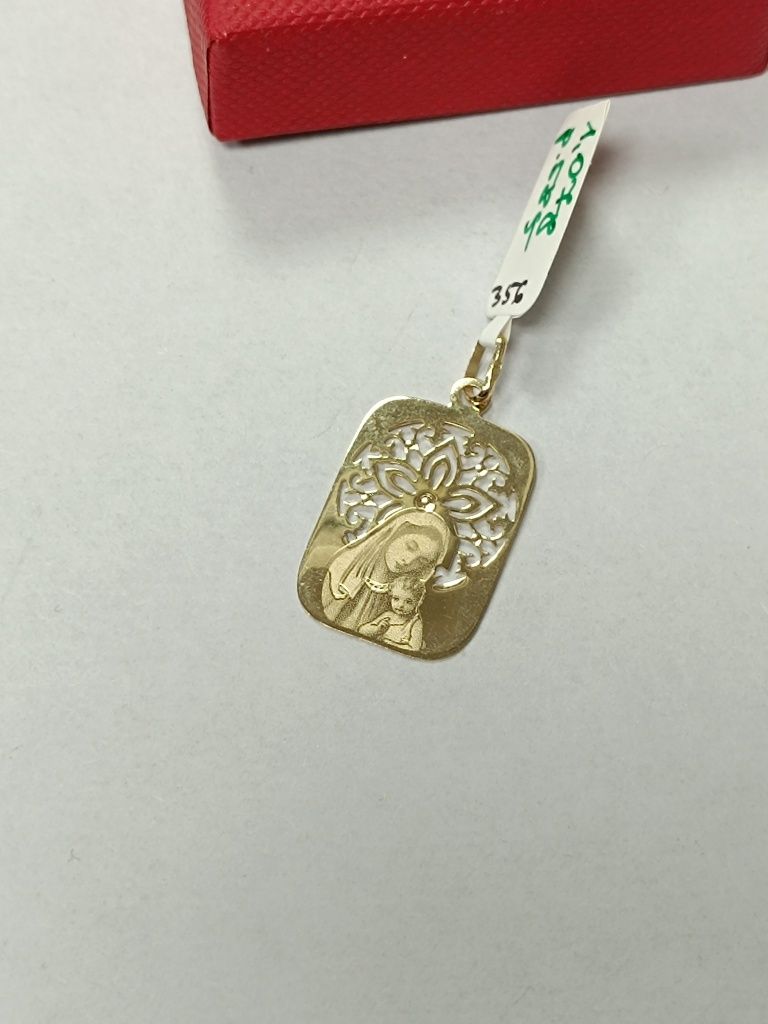 Złoty wisiorek - medalik, złoto 585