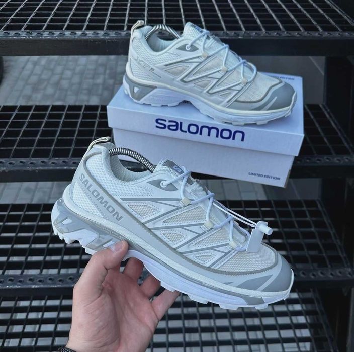 Мужские белые кроссовки Саломон сеточка Salomon