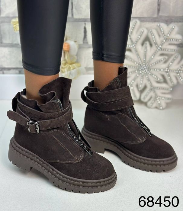 Жіночі шкіряні зимові черевики
