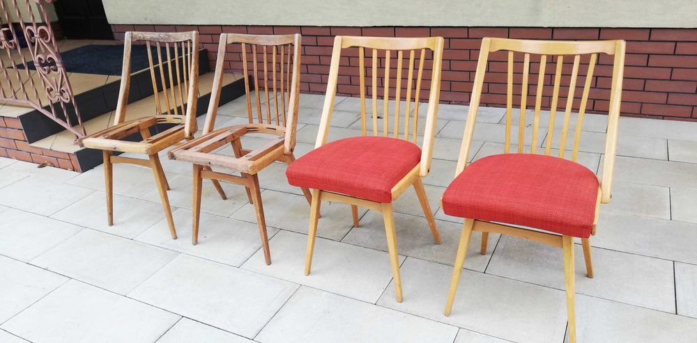 Krzesła atr deco prl czeskie nabytok tatra skandynawskie