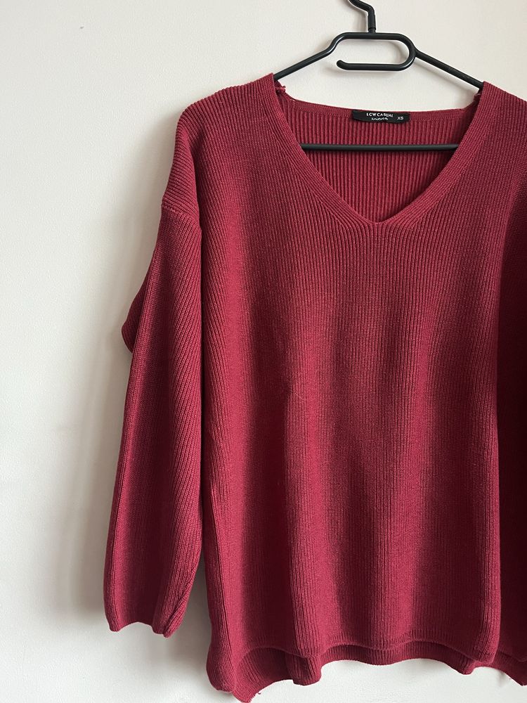 Burgundowy sweter LC Waikiki