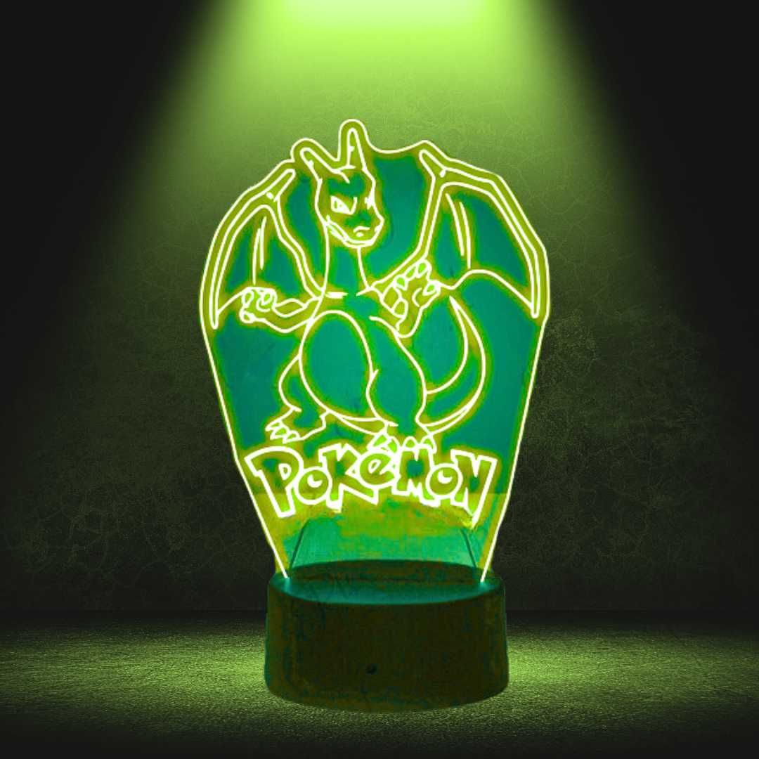 Lampka Nocna Biurkowa dla Dzieci Charizard Pokemon Go Podświetlana