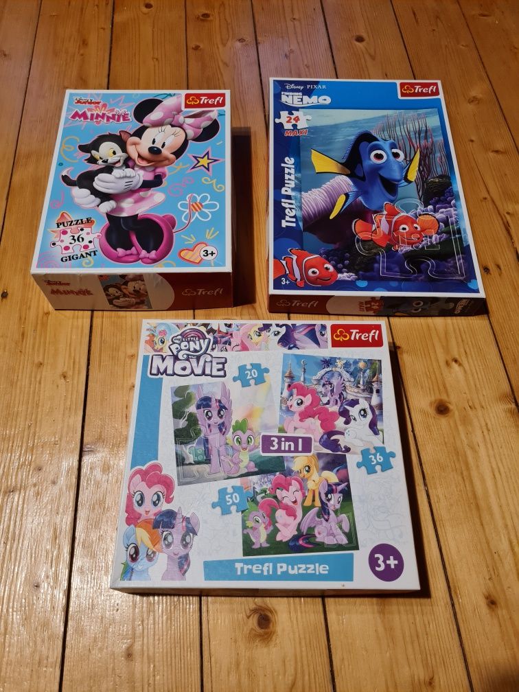 Puzzle Maxi 2szt. Minnie, Nemo + Pony 3w1
