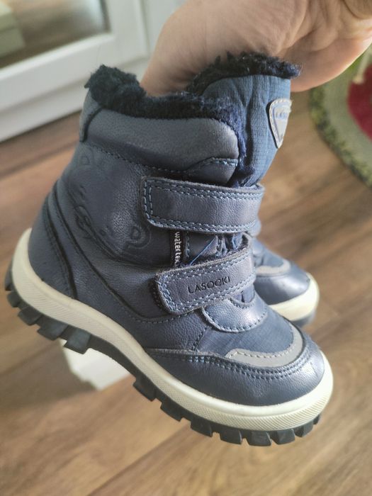 Buty chłopięce Lasocki CCC rozm. 22 zimowe ocieplane granatowe skóra