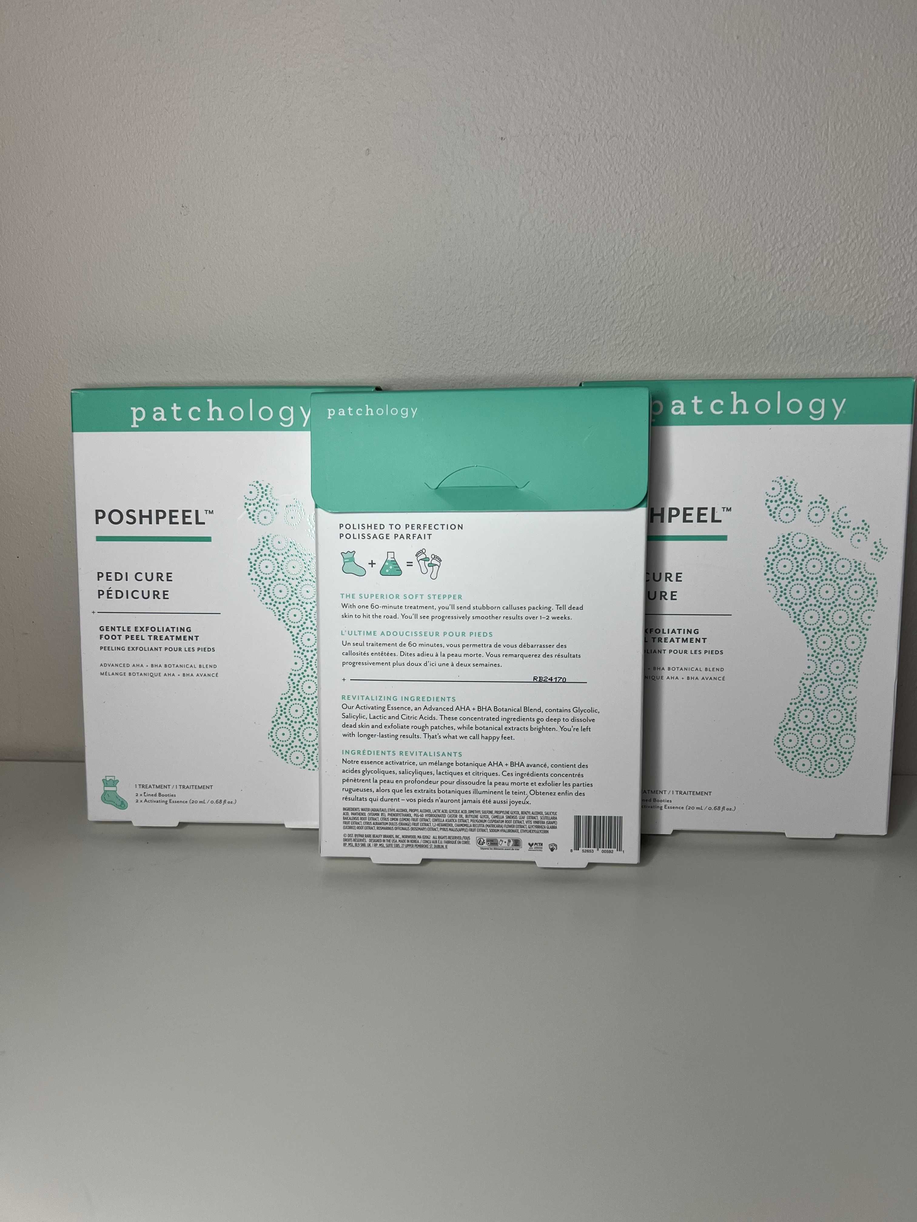 PATCHOLOGY PoshPeel Pedicure Maska z tkaniny do stóp 3szt oryginalna