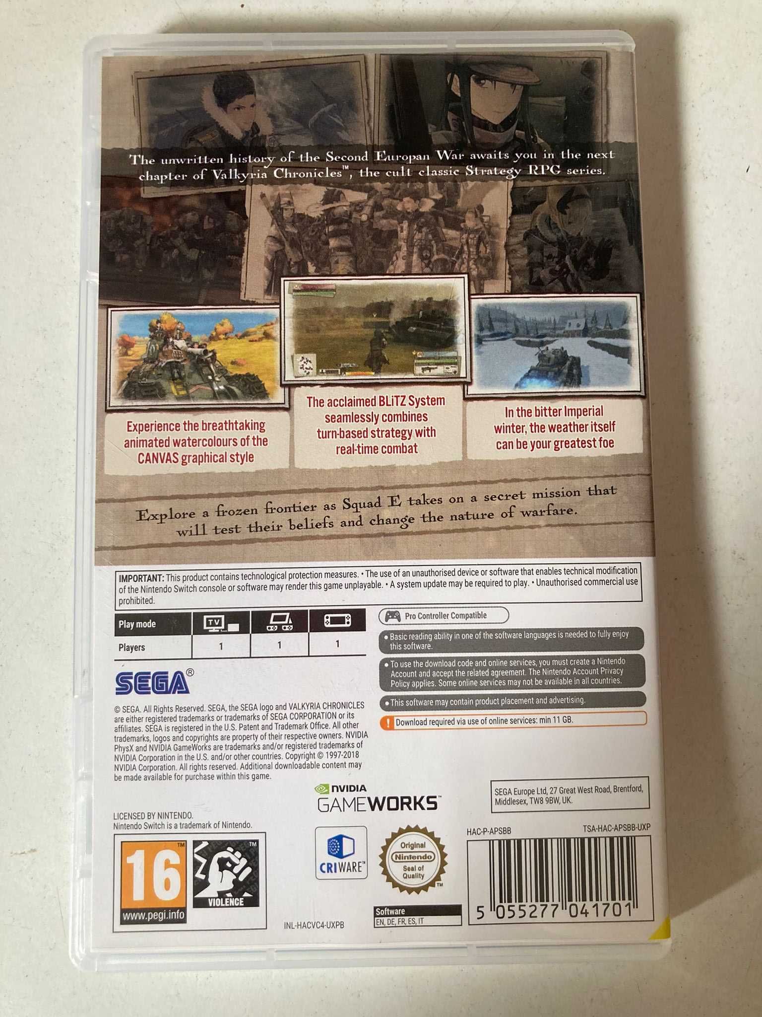 Nintendo Switch Valkyria 4 Chronicles (APENAS CAPA)