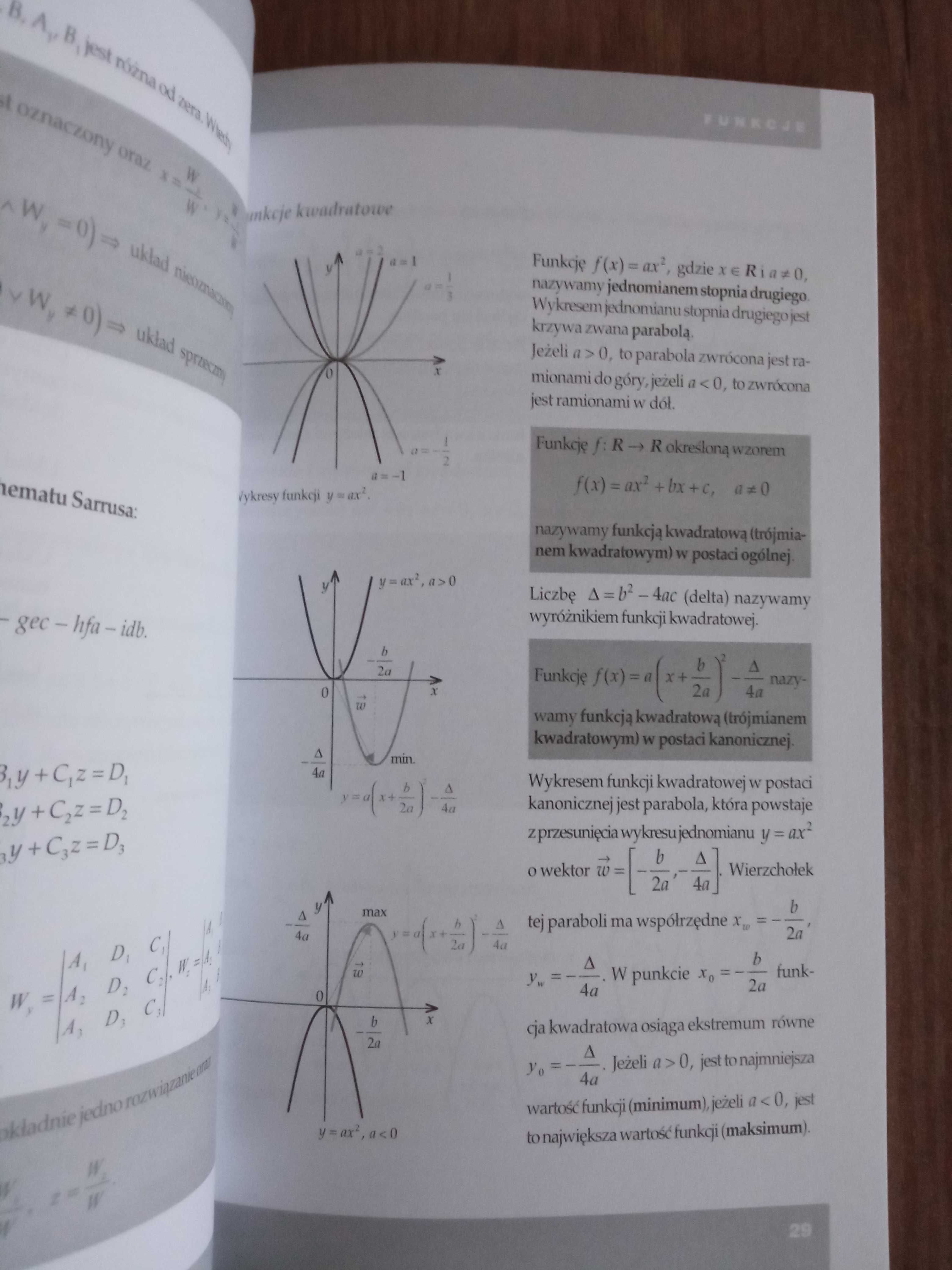 4 książki - Matematyka Fizyka Polski gramatyka Ściągi tablice szkolne