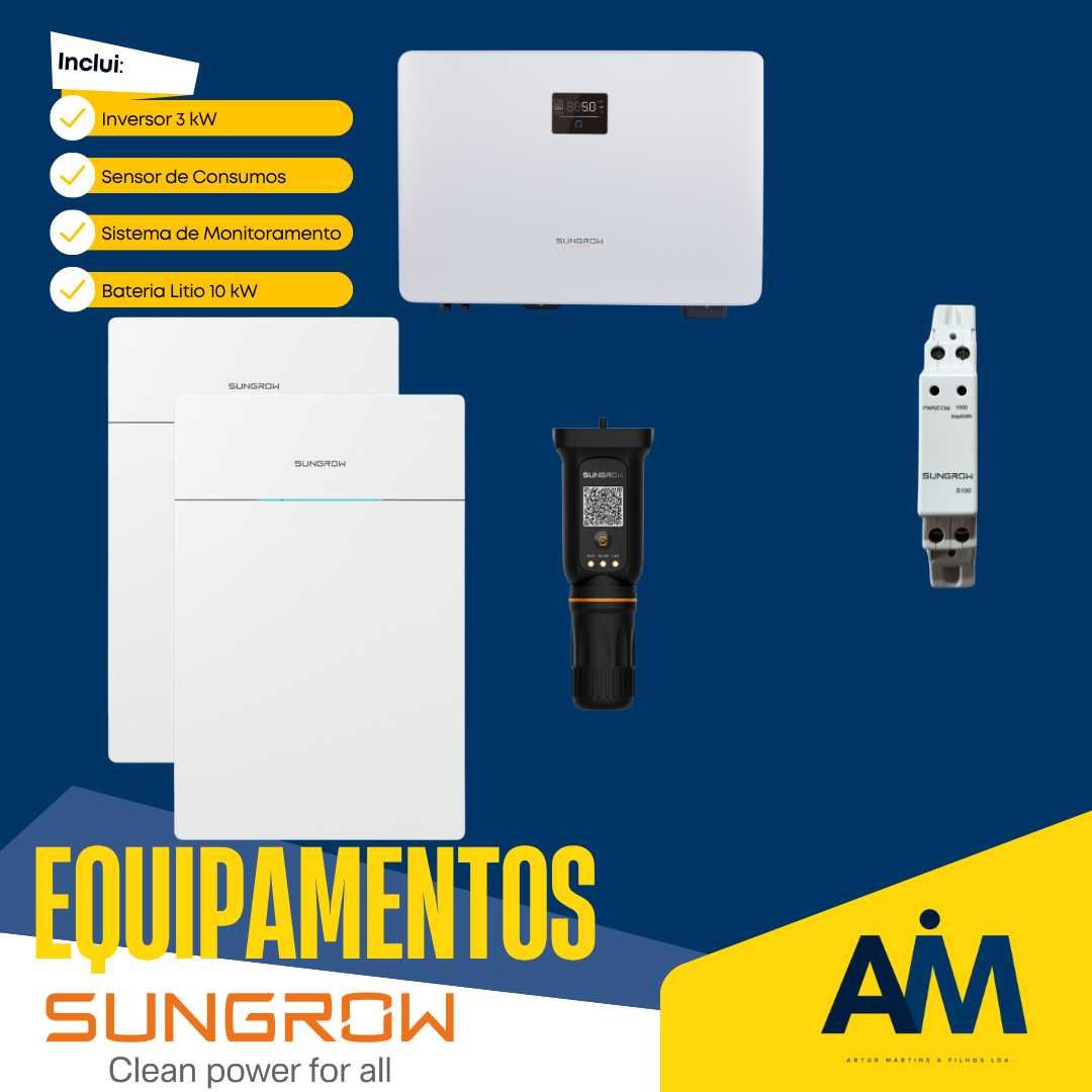 Kit Fotovoltaico 3kW com Bateria 10kWh e Backup | LONGi + SUNGROW