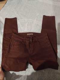 Spodnie jeansy bordo damskie XS Pull&Bear