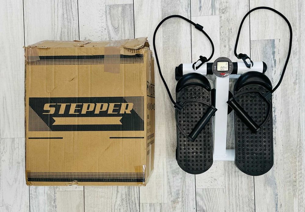 Кроковий тренажер міністепер з еспандерами та РК екраном