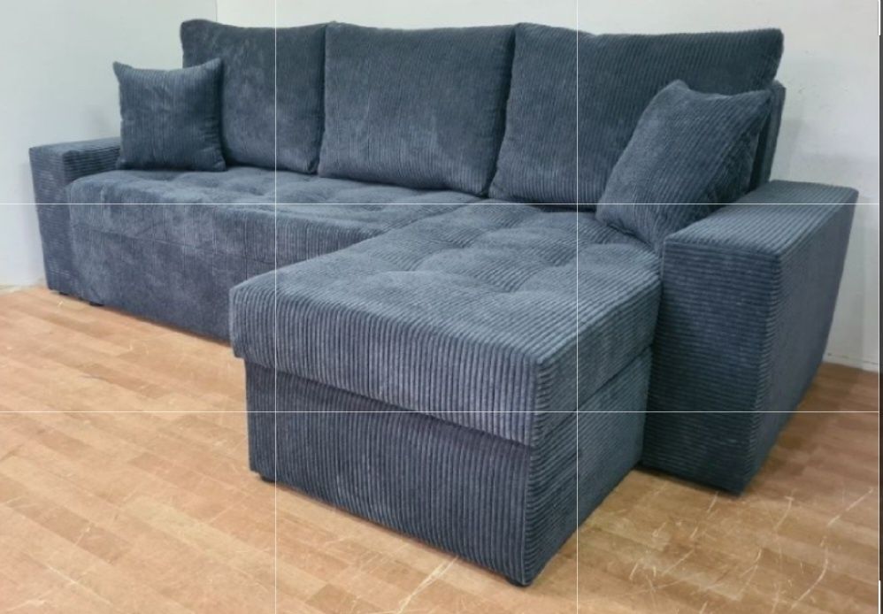 Nowy Narożnik sprężyny automat sztruks welur plusz kanapa sofa rogówka