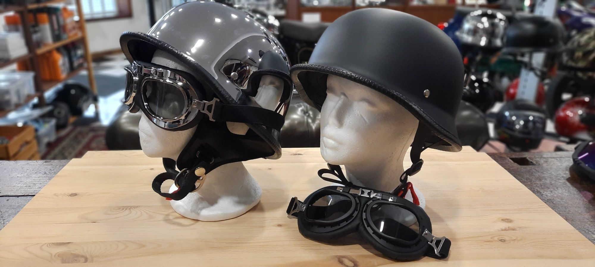 Capacete com óculos