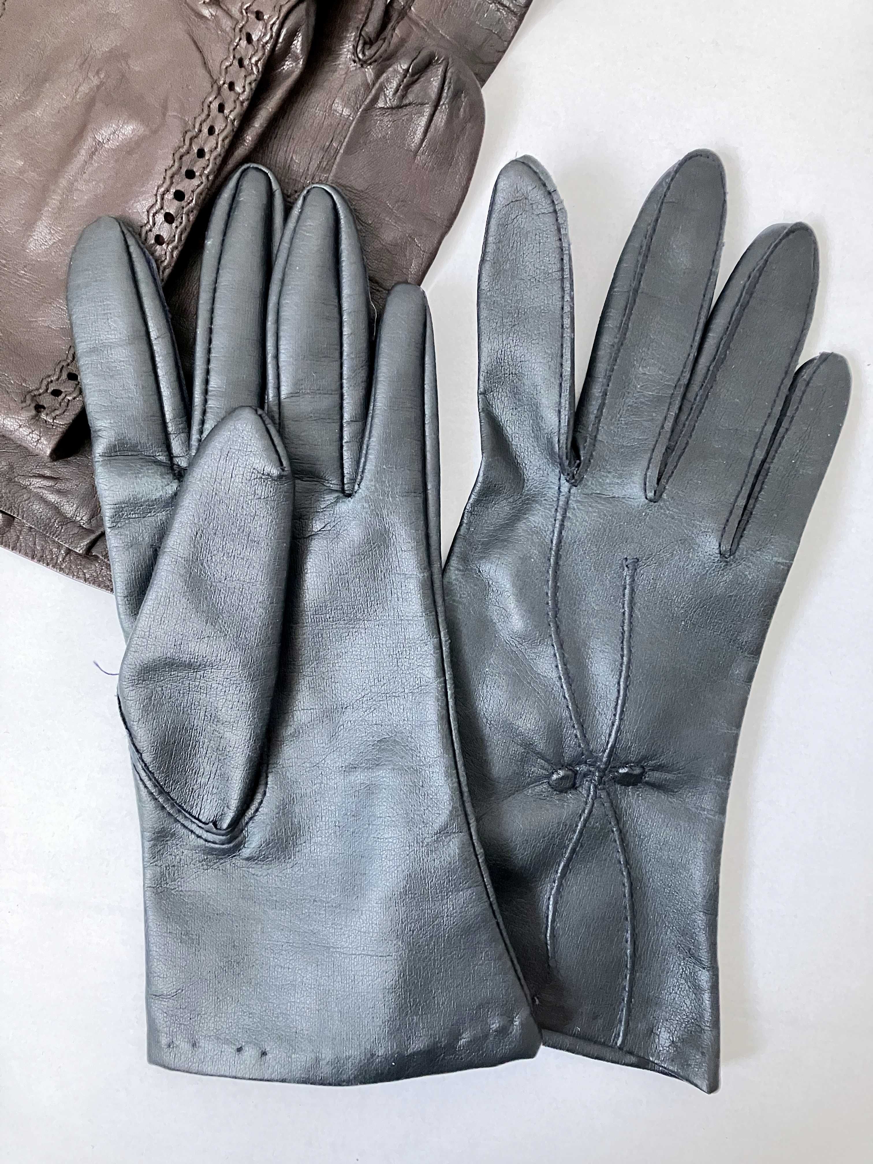 Komplet 3 pary skórzanych rękawiczek vintage retro rękawiczki zestaw