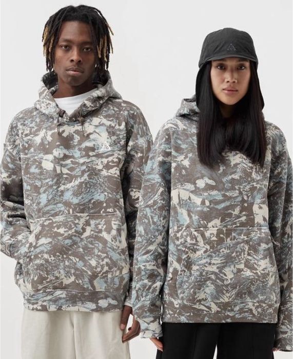 Nike ACG Therma-Fit Fleece All Over Print Hoodie Light Bone