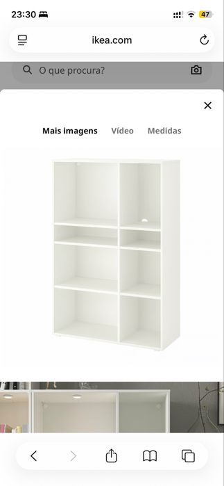 VIHALS Estante c/6 prateleiras, branco, 95x37x140 cm