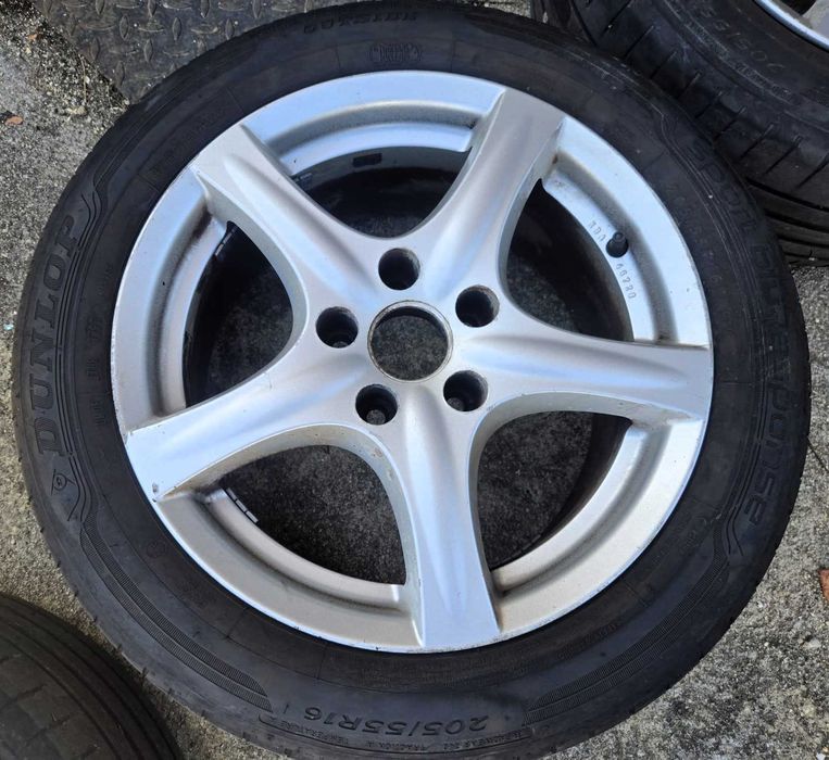 4 jantes RONAL 16  5 x 112 com pneu dunlop 205/55R16