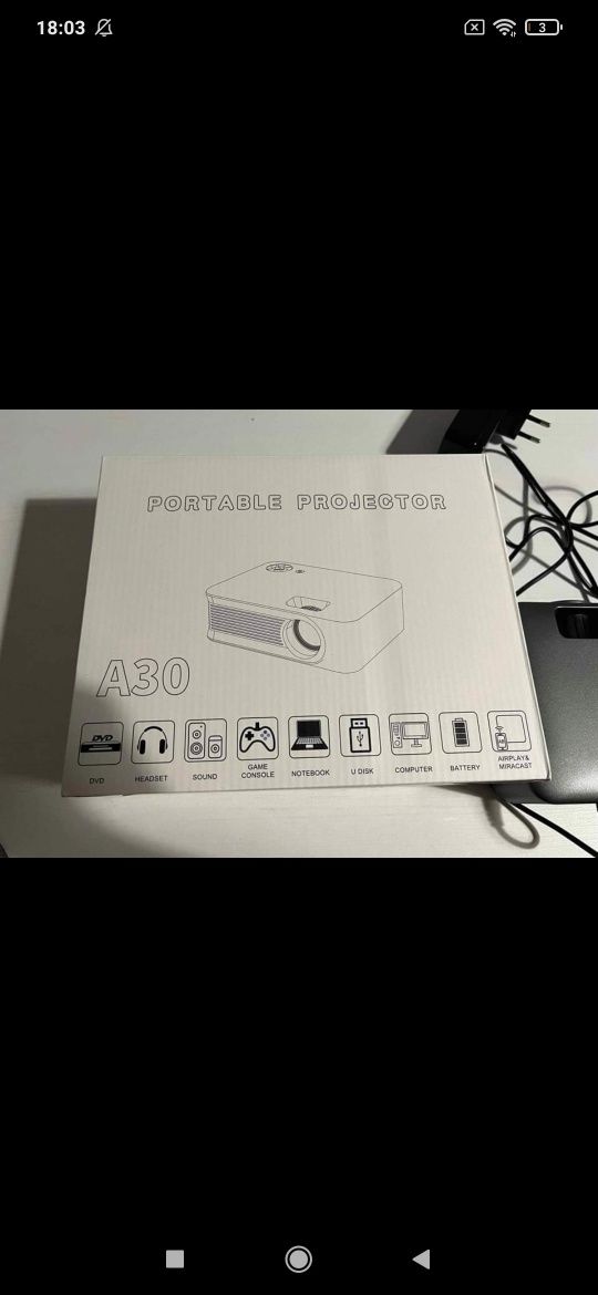 Projektor multimedialny A30C z funkcją Bluetooth + pilot