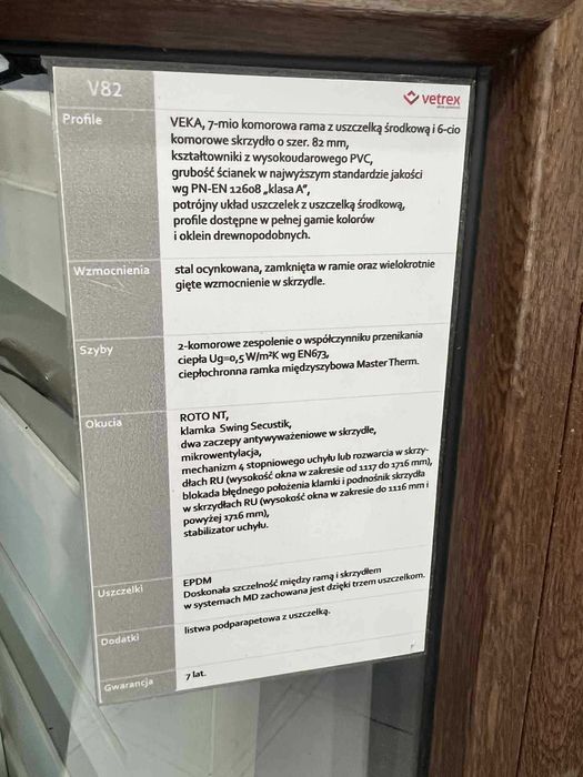 Okno PCV Pasywne energooszczędne orzech 3 - szybowe